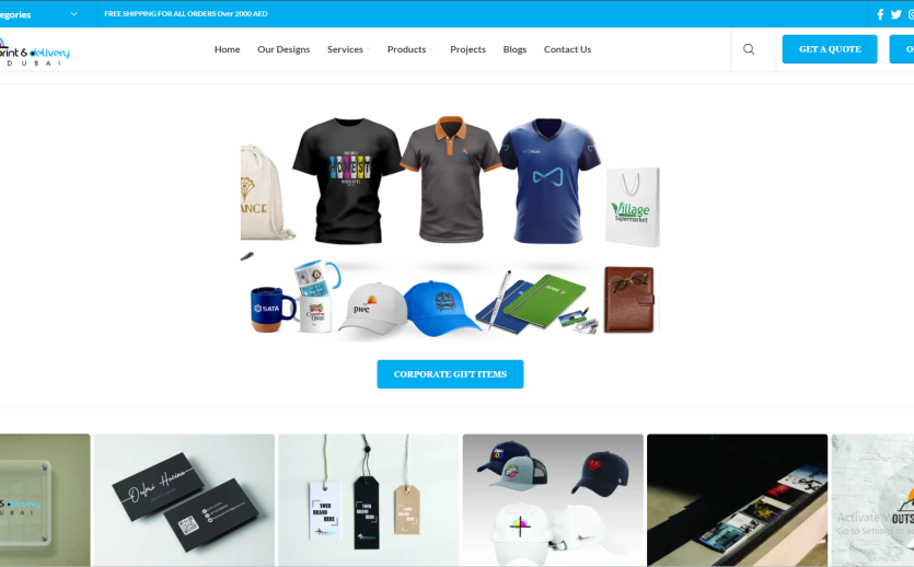 WordPress Website Design for Print and Delivery Dubai